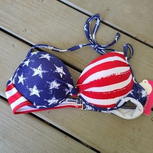 American Flag Bikini Top